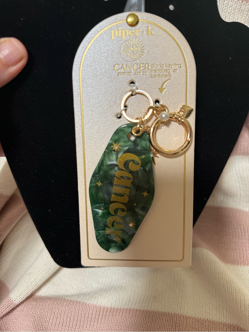 Piper K Green 'Cancer' Zodiac Bag Charm